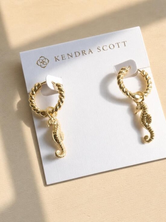 Kendra Scott Jewelry - Kendra Scott Seahorse Gold Convertible Huggie Earrings